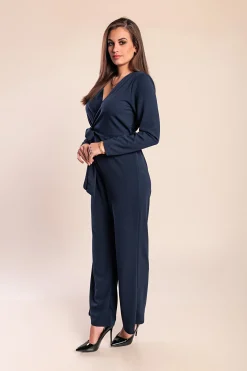 Tuta elegante a maniche lunghe, blu scuro