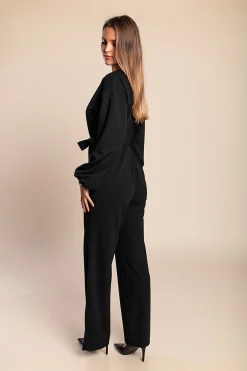 Tuta elegante a maniche lunghe, nera