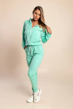 Tuta in cotone due pezzi, menta