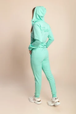 Tuta in cotone due pezzi, menta