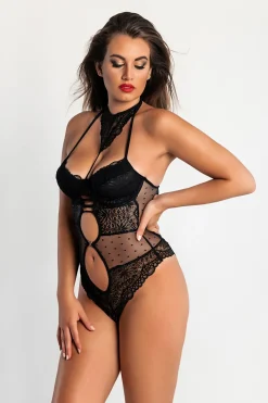 Tuta intera sexy con scollo Cambutal, nera