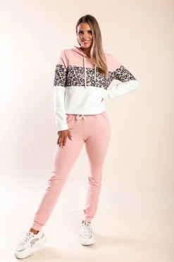 Tuta sportiva con stampa leopardata Amell, rosa