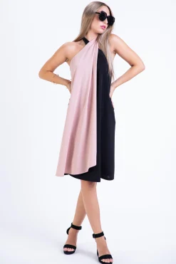 VESTITO CON COLLETO ALL'AMERICANA MAXWELL, NERO