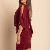 Vestito elegante con mantellina Arlet, bordo