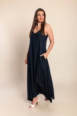 Vestito estivo lungo Yasmine, blu scuro