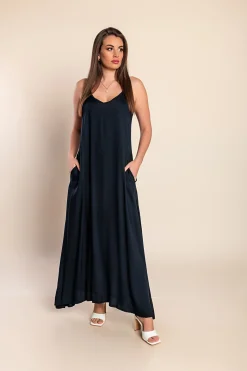Vestito estivo lungo Yasmine, blu scuro
