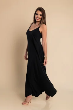 Vestito estivo lungo Yasmine, nero