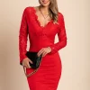 Vestito in pizzo Madily, rosso