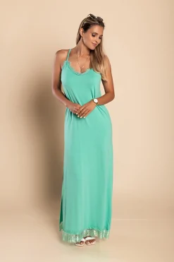 VESTITO MAXI CON PIZZO PRIMAROSA, TRUCHESE
