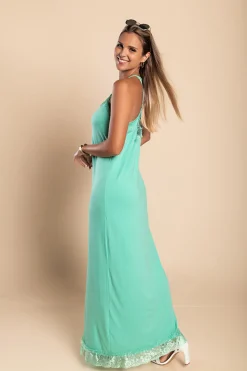 VESTITO MAXI CON PIZZO PRIMAROSA, TRUCHESE