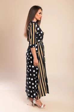 VESTITO MAXI ELEGANTE CON STAMPO MORI