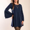 Vestito mini con maniche a campana Rania,  blu scuro